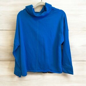 Ruby Ribbon royal blue cowl neck zip back pullover sweater size XL athleisure